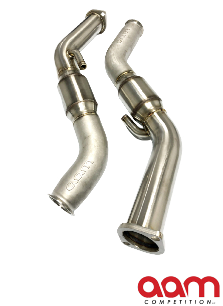 AAM Competition Q50/Q60 3.0t Cast Full Downpipes High Flow Cat